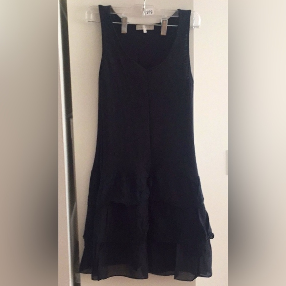 Black Linen Sandro summer tank dress